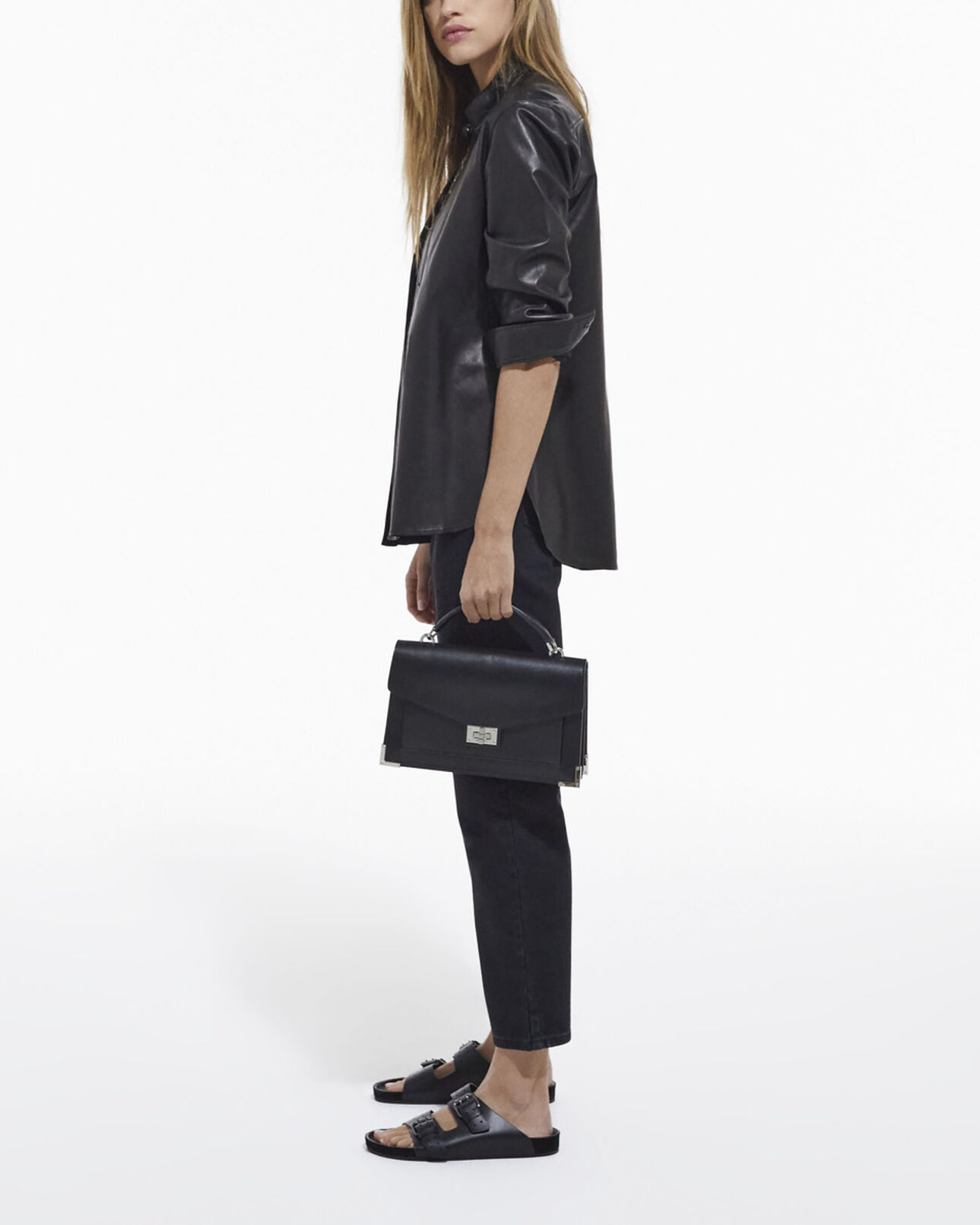 The Kooples MUJER BLACK STONE bolso emily mediano negro