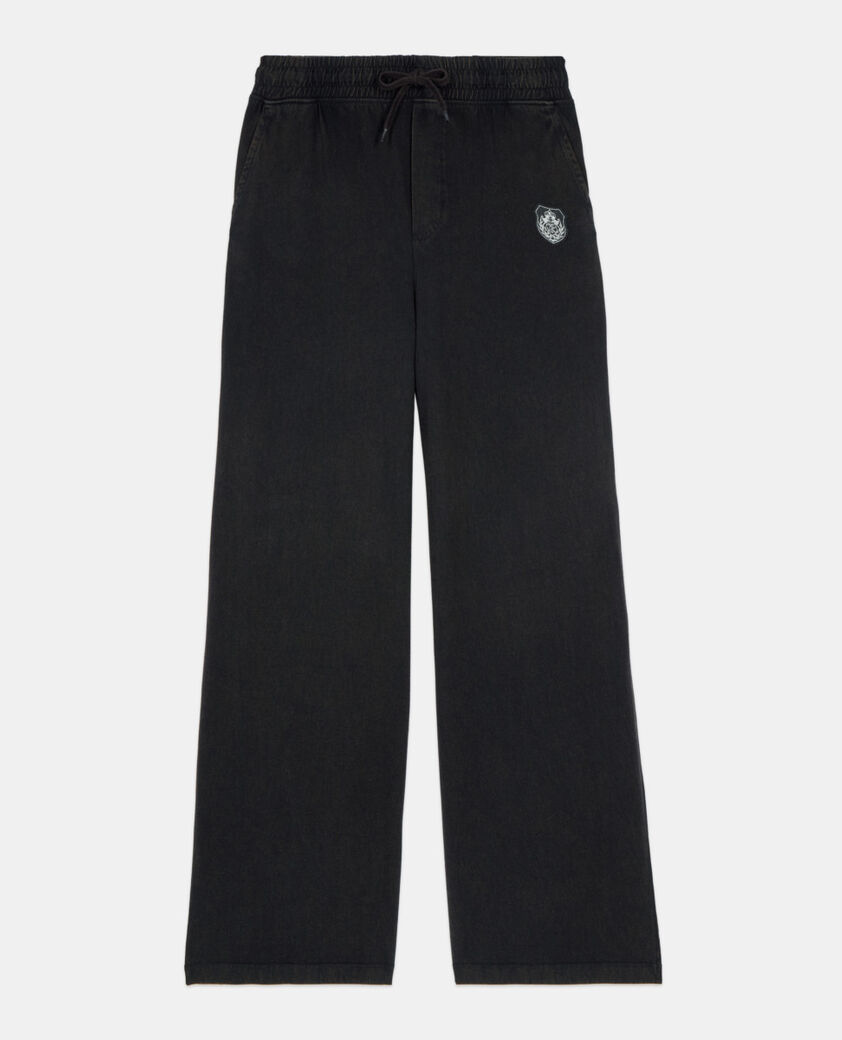 The Kooples HOMBRE BLACK WASHED pantalones jogging escudo negros