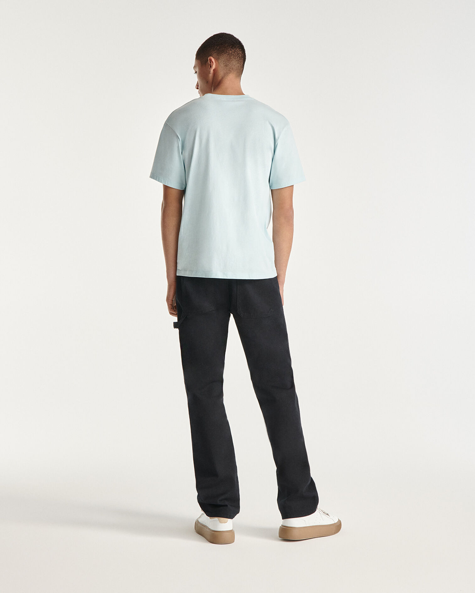 Blue cotton T-shirt with breast logo, SKY BLUE, hi-res image number null