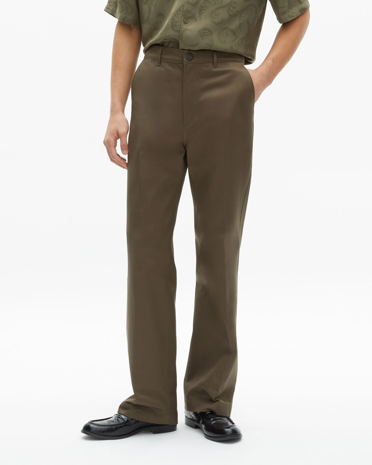 The Kooples MEN BROWN straight-leg brown pants