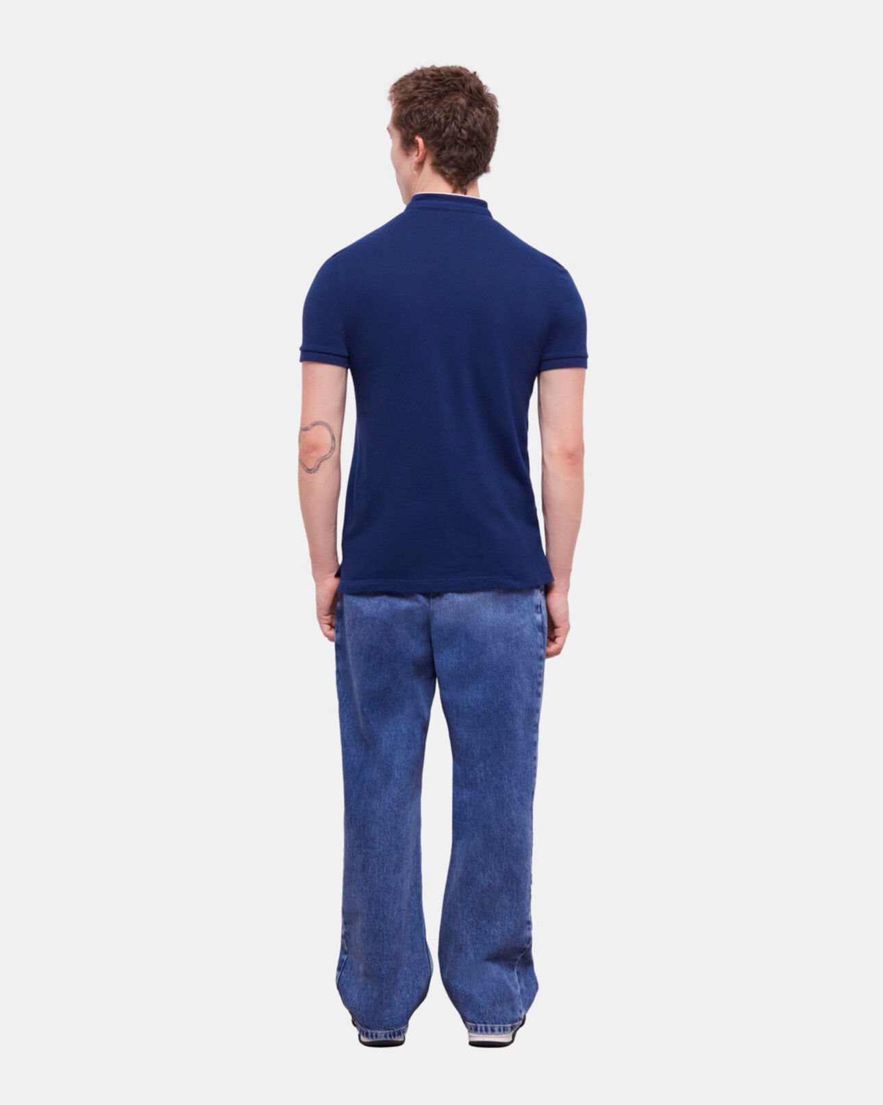 The Kooples MEN NAVY navy blue officer collar polo shirt