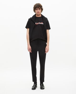 The Kooples MEN BLACK black straight-cut wool pants 
