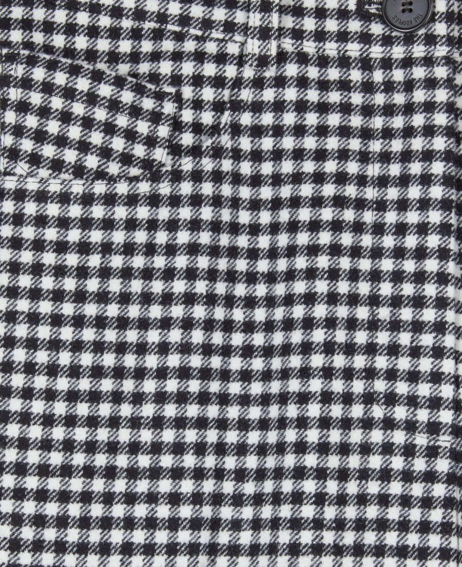 The Kooples FEMME BLACK WHITE pantalon tailleur flare &agrave; carreaux vichy