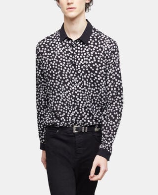 The Kooples H BLACK WHITE printed classic-collar shirt
