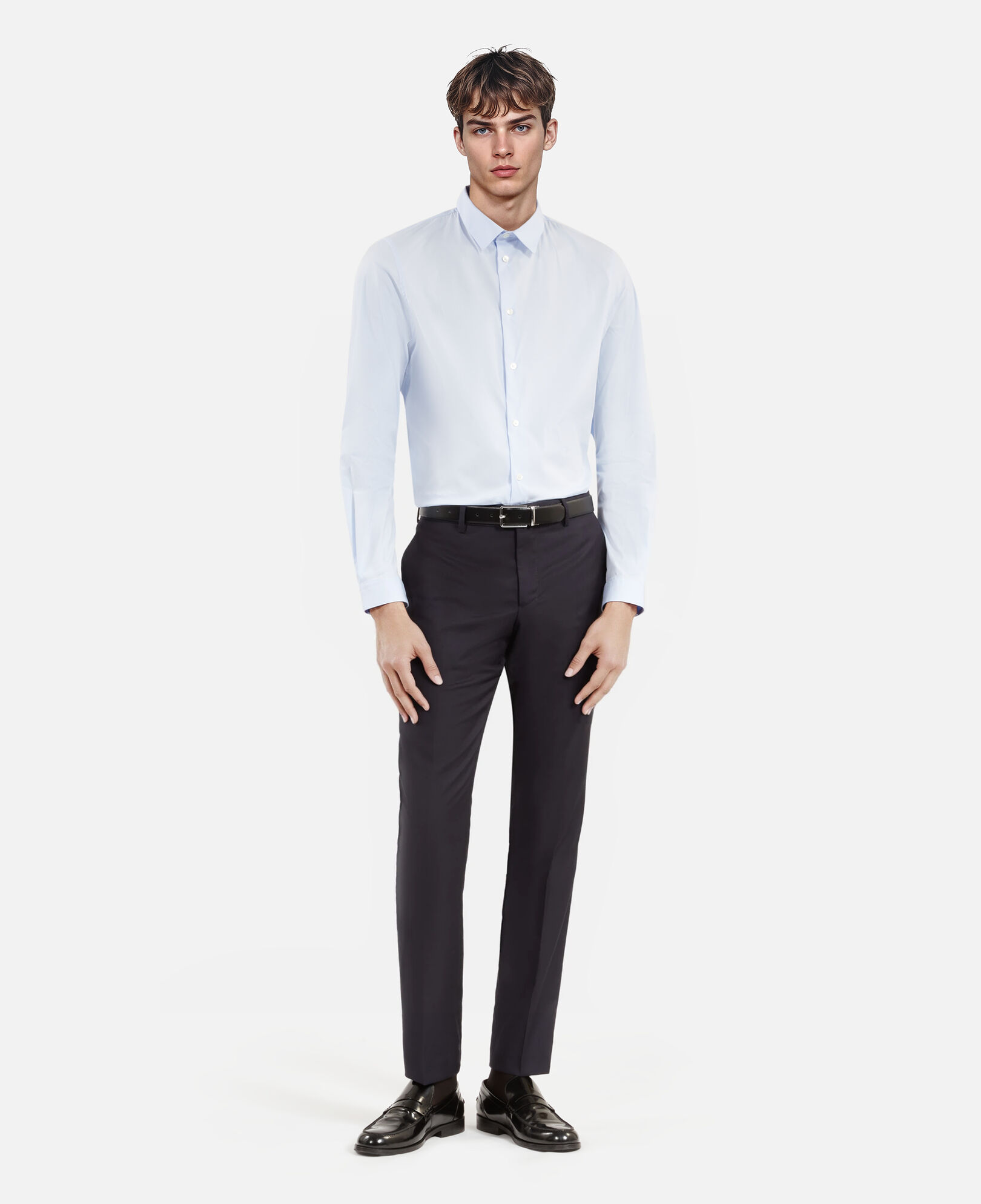 The Kooples MEN DARK NAVY navy blue wool suit pants slim fit