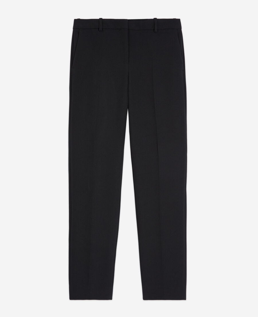 The Kooples FEMME BLACK pantalon tailleur en cr&ecirc;pe noir coupe droite