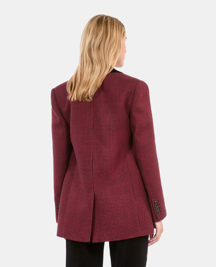 The Kooples DAMEN BLACK - RED blazer mit schwarz-rotem hahnentrittmuster