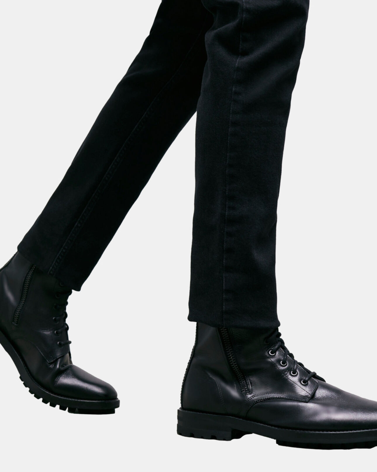 The Kooples HOMME BLACK boots en cuir noires