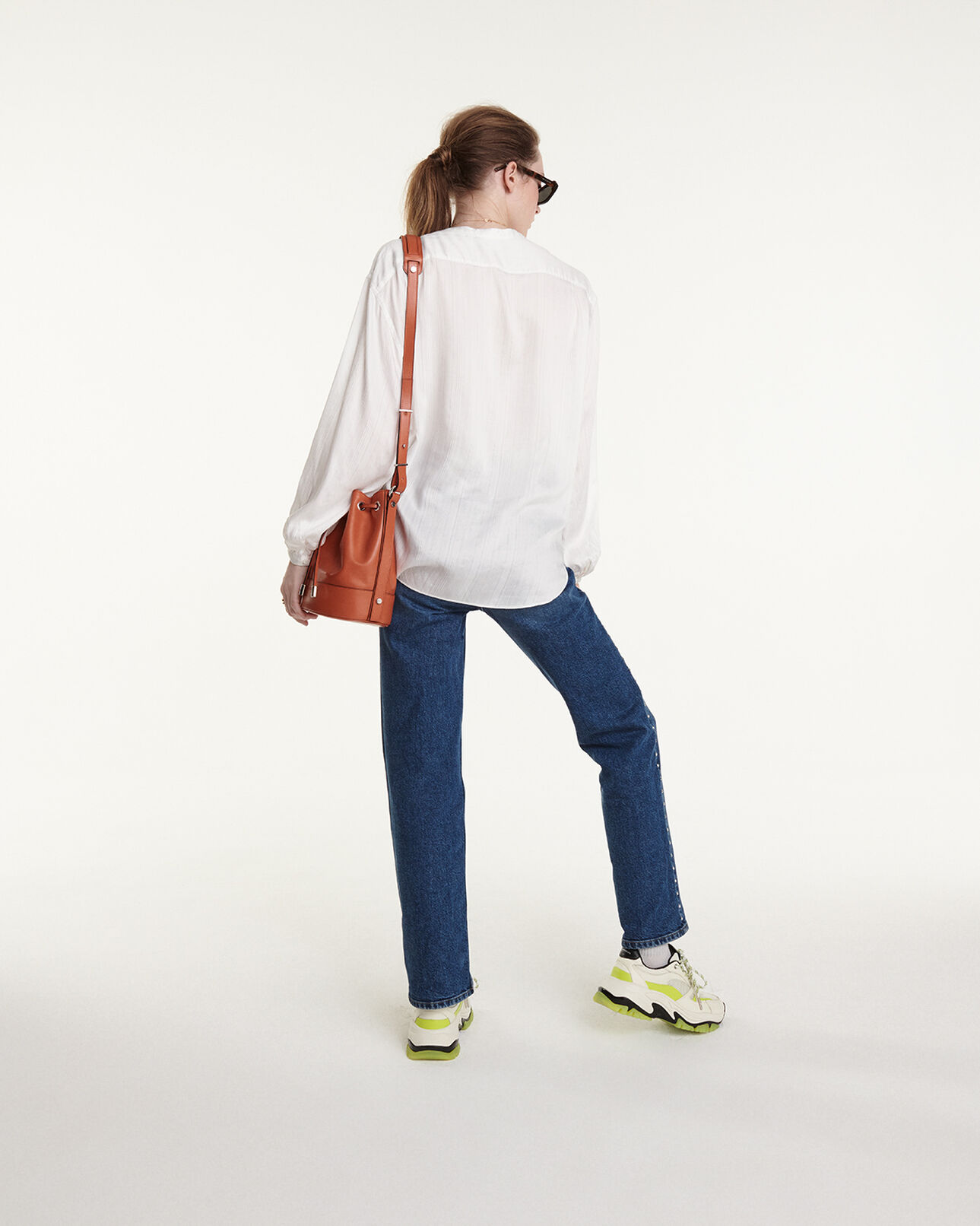 The Kooples FEMME ECRU top fluide écru large à détail noué