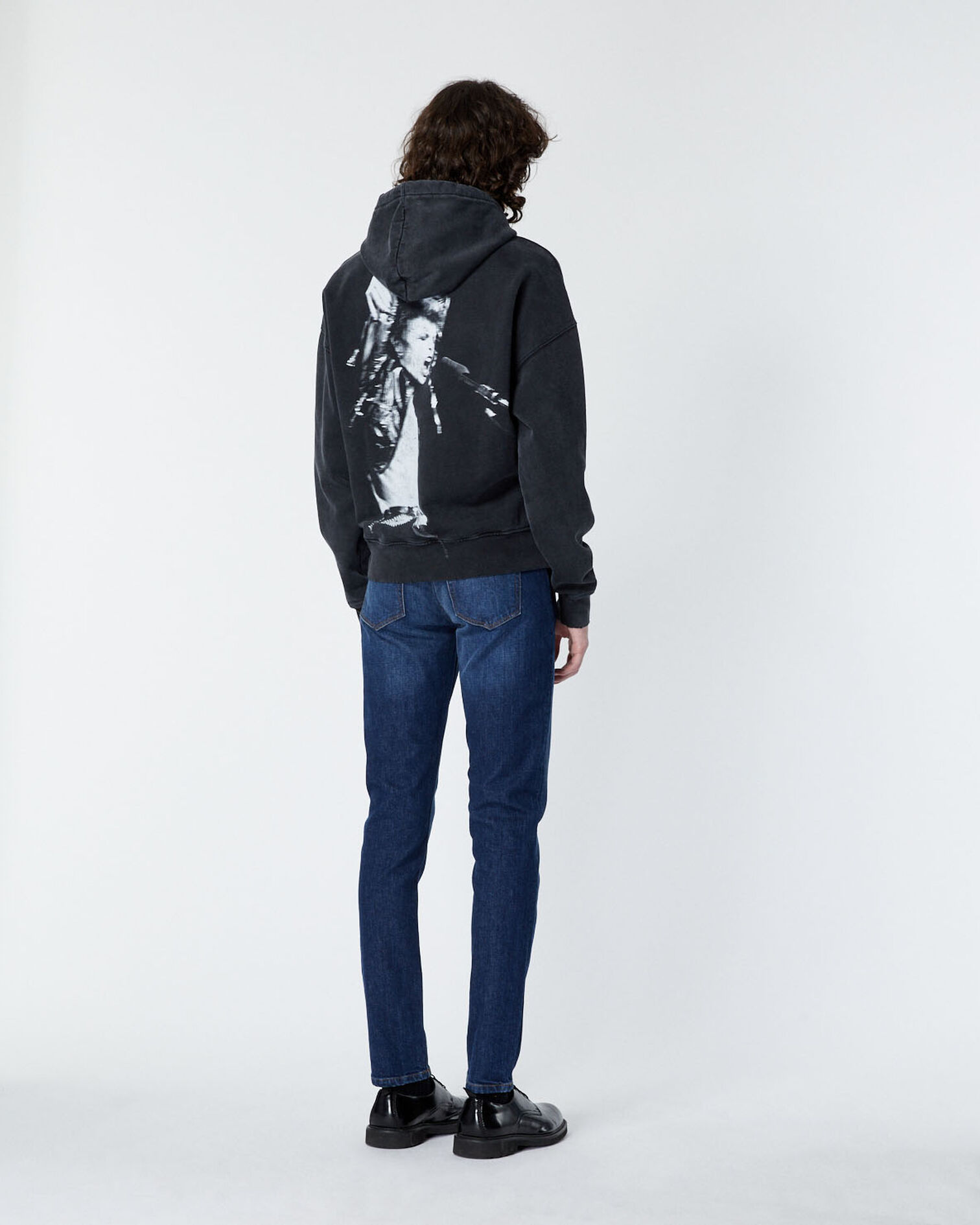 Black David Bowie printed cotton sweatshirt, BLACK WASHED, hi-res image number null