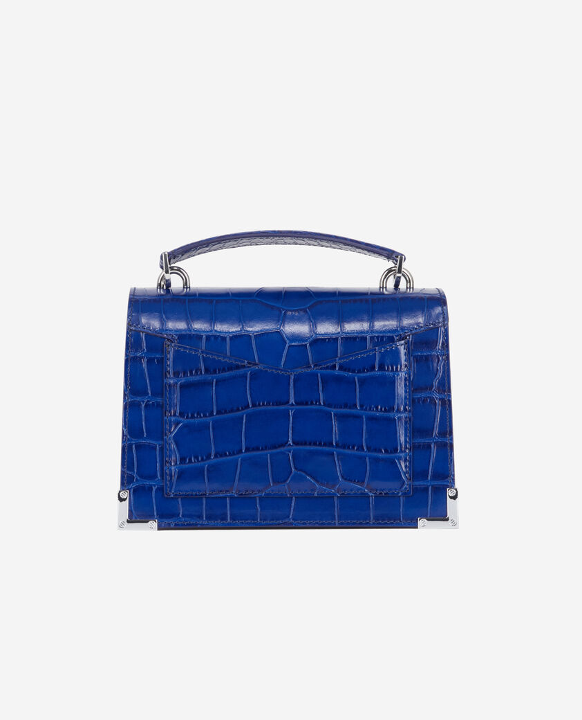 The Kooples FEMME DARK BLUE - NAVY sac emily small en cuir bleu effet crocodile