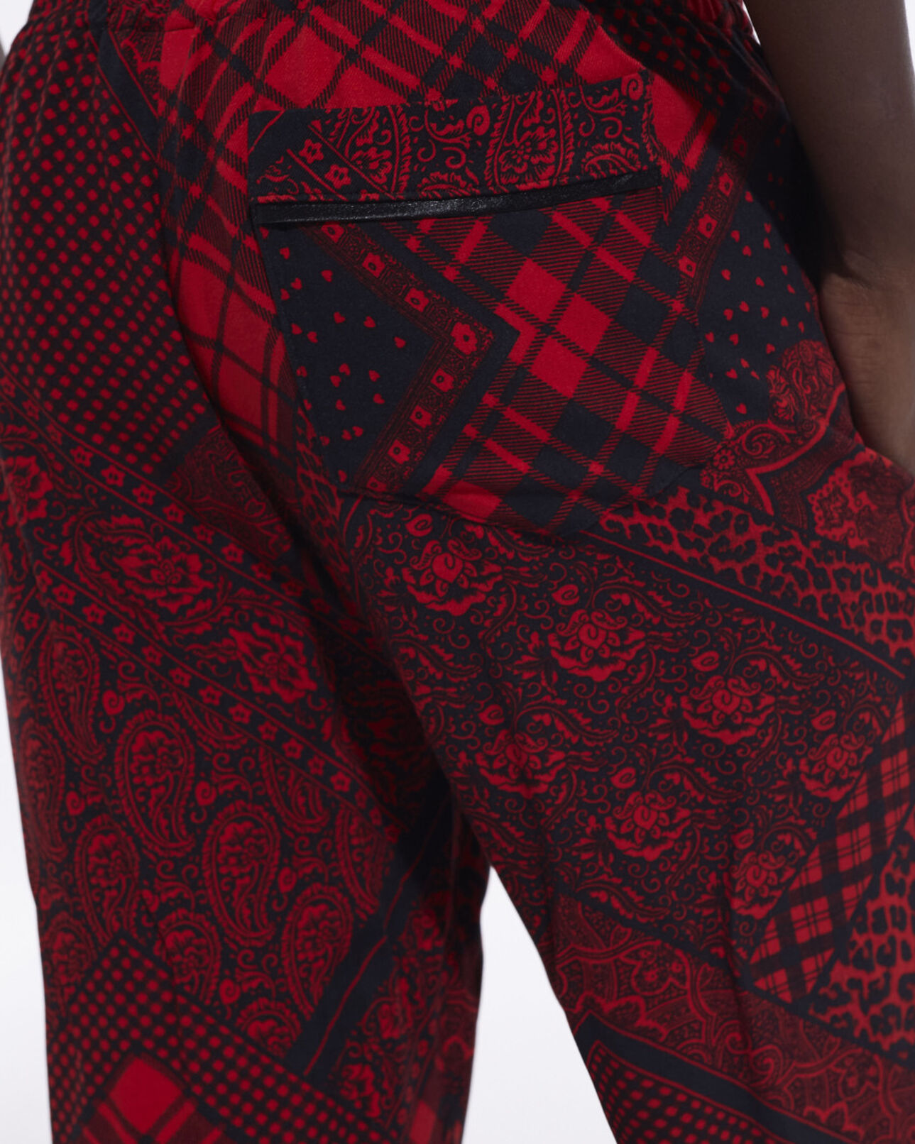 The Kooples WOMEN RED / BLACK straight printed pants