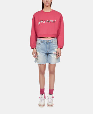 The Kooples FEMME RETRO PINK sweatshirt court what is fuchsia