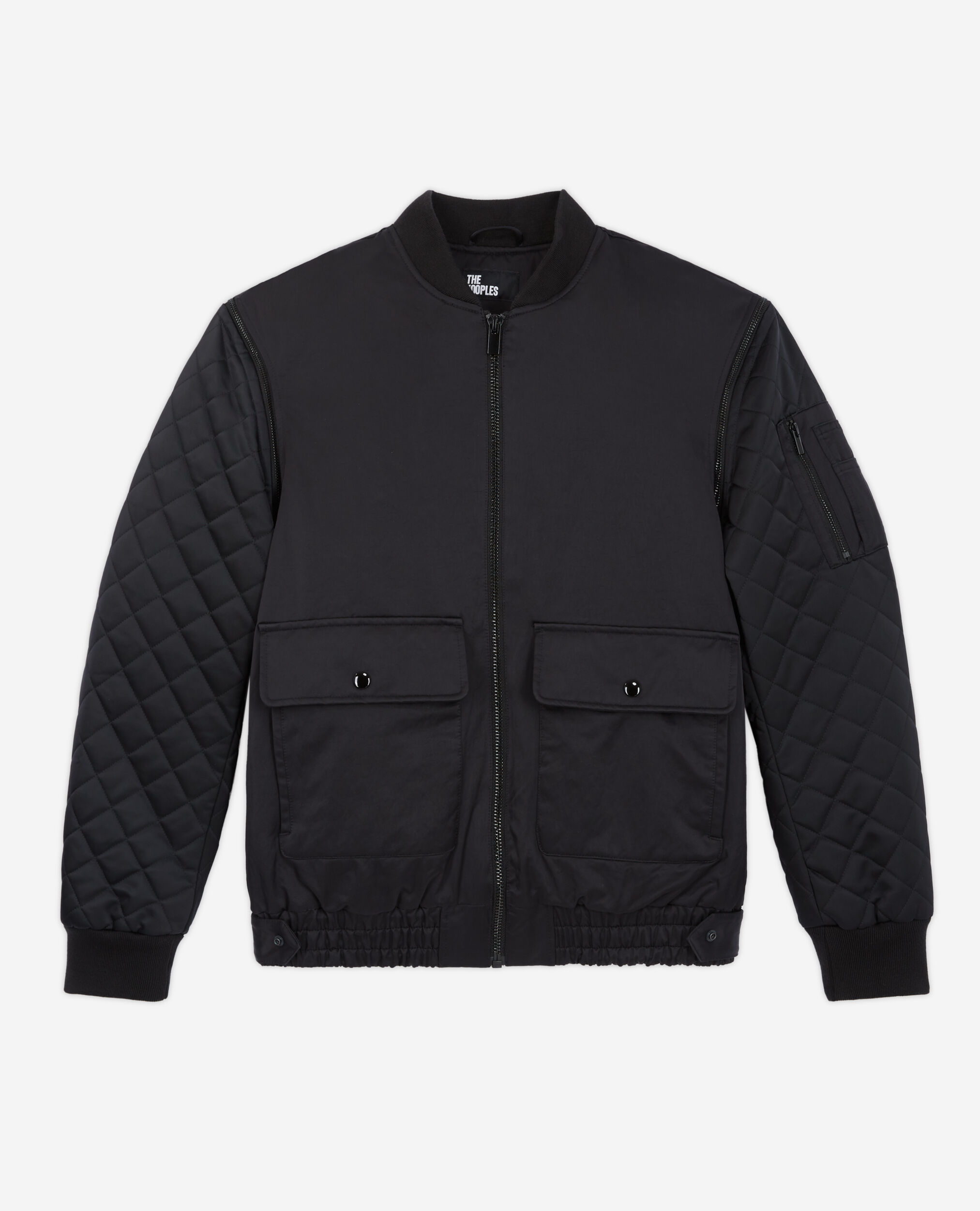 Bomber manches amovibles noir, BLACK, hi-res image number null