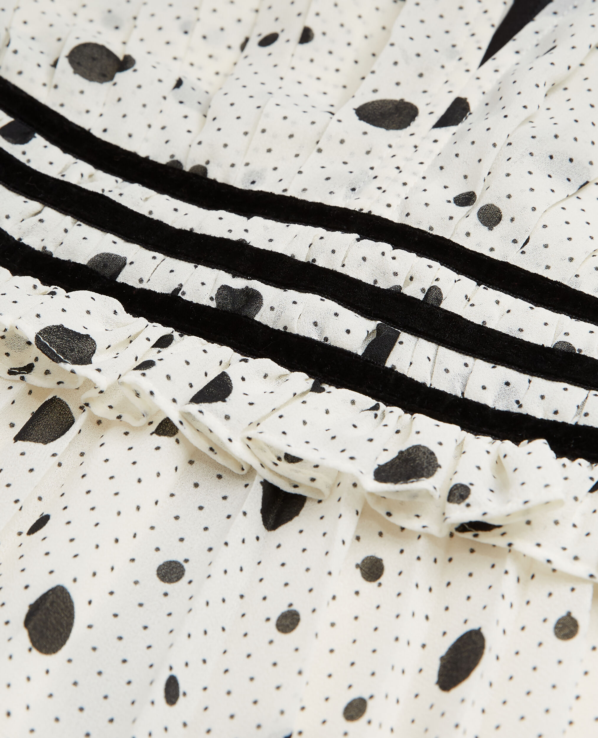 Robe courte imprimée, ECRU BLACK, hi-res image number null