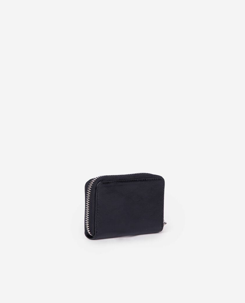 The Kooples MIXED BLACK black leather blazon coin purse