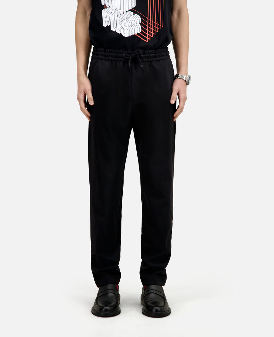 black flannel trousers
