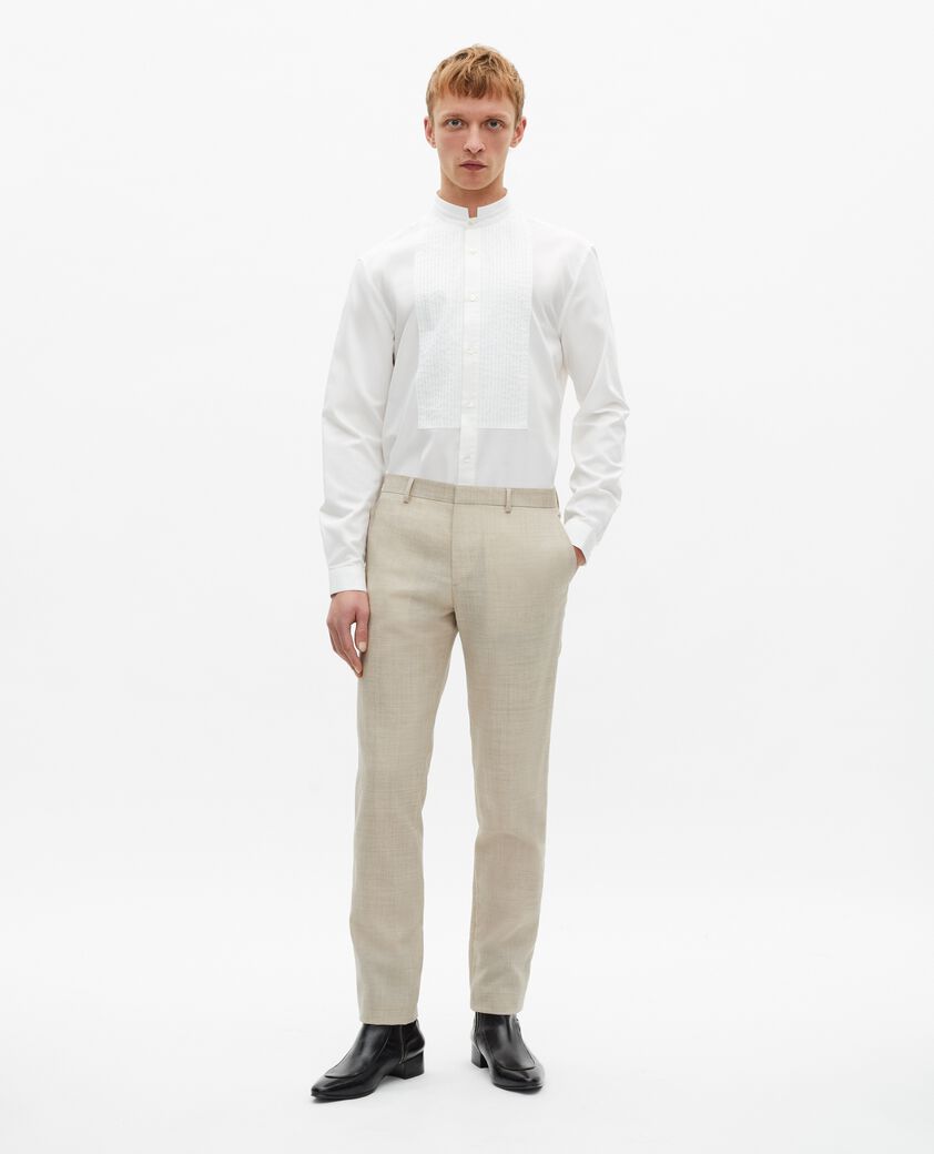 The Kooples HOMME BEIGE pantalon de costume en laine coupe ajust&eacute;e beige