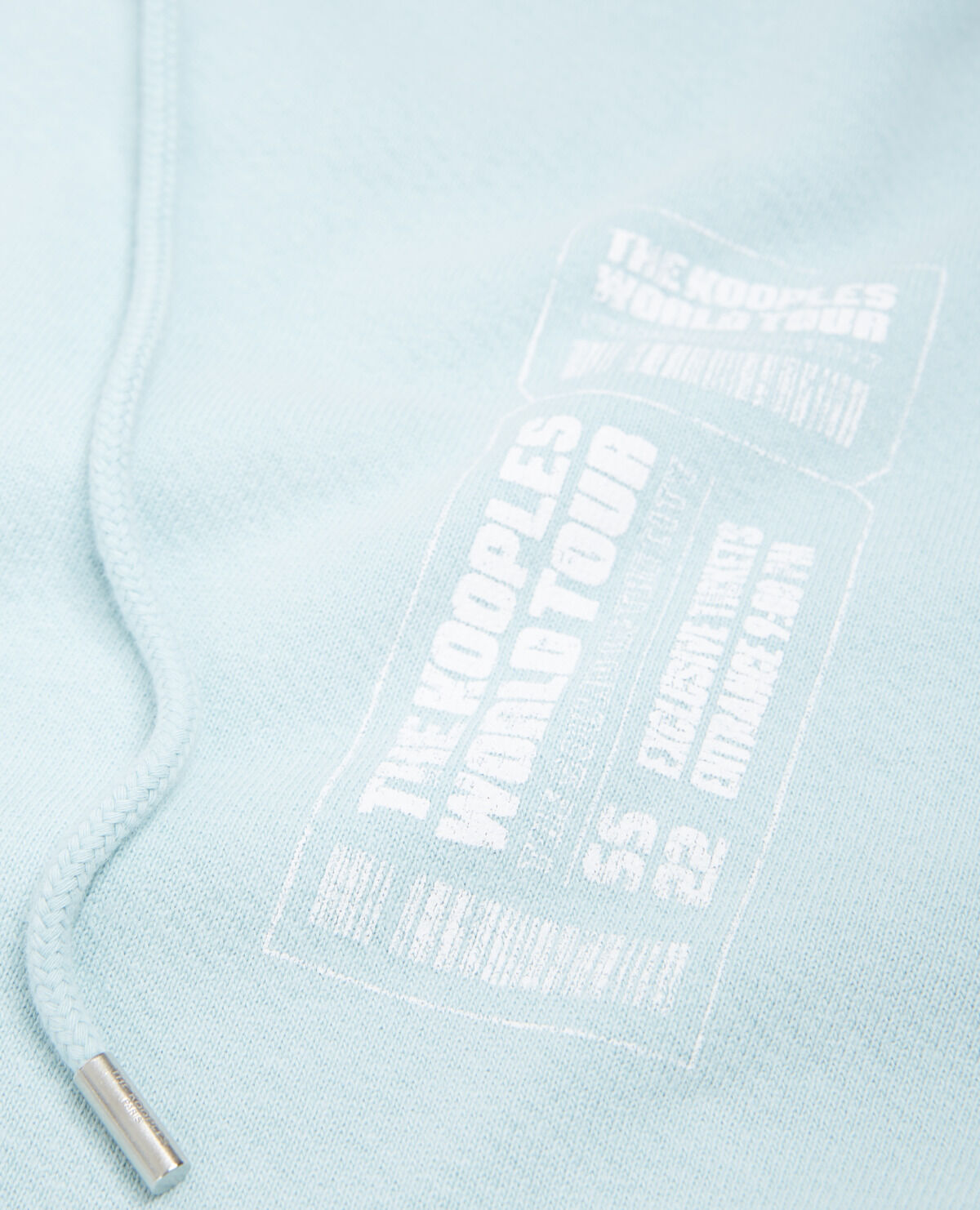Sky blue hoodie with oversized print