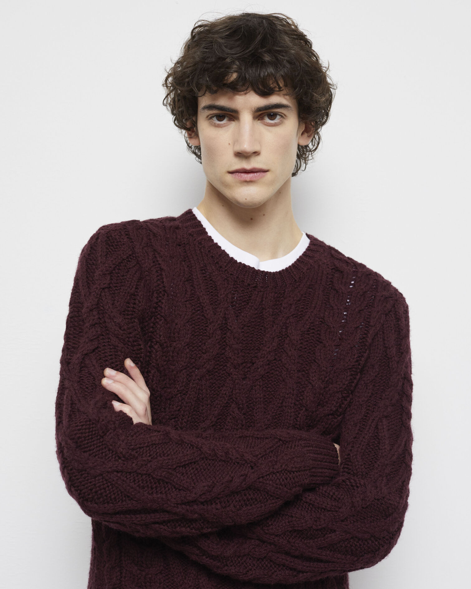 Pull en laine rouge, BURGUNDY, hi-res image number null