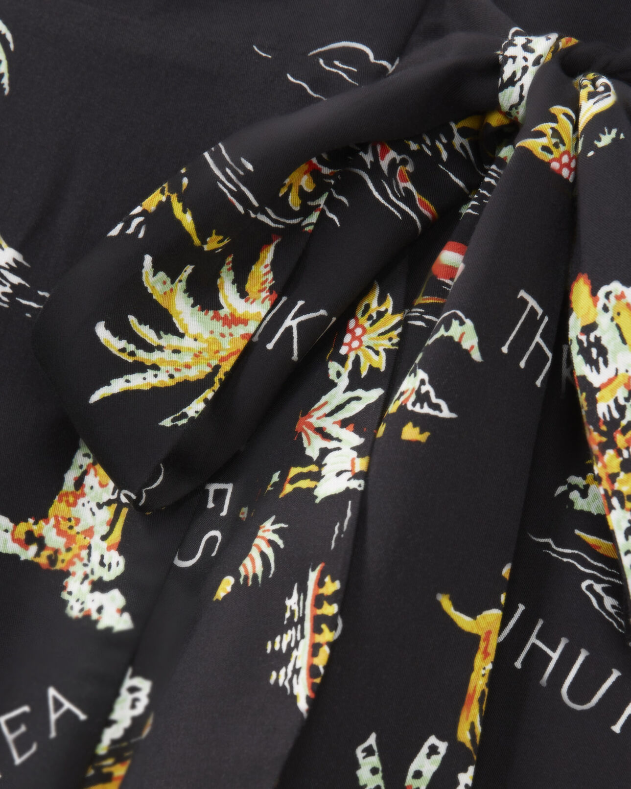 The Kooples DAMEN BLACK langer wickelrock mit hawaii-print