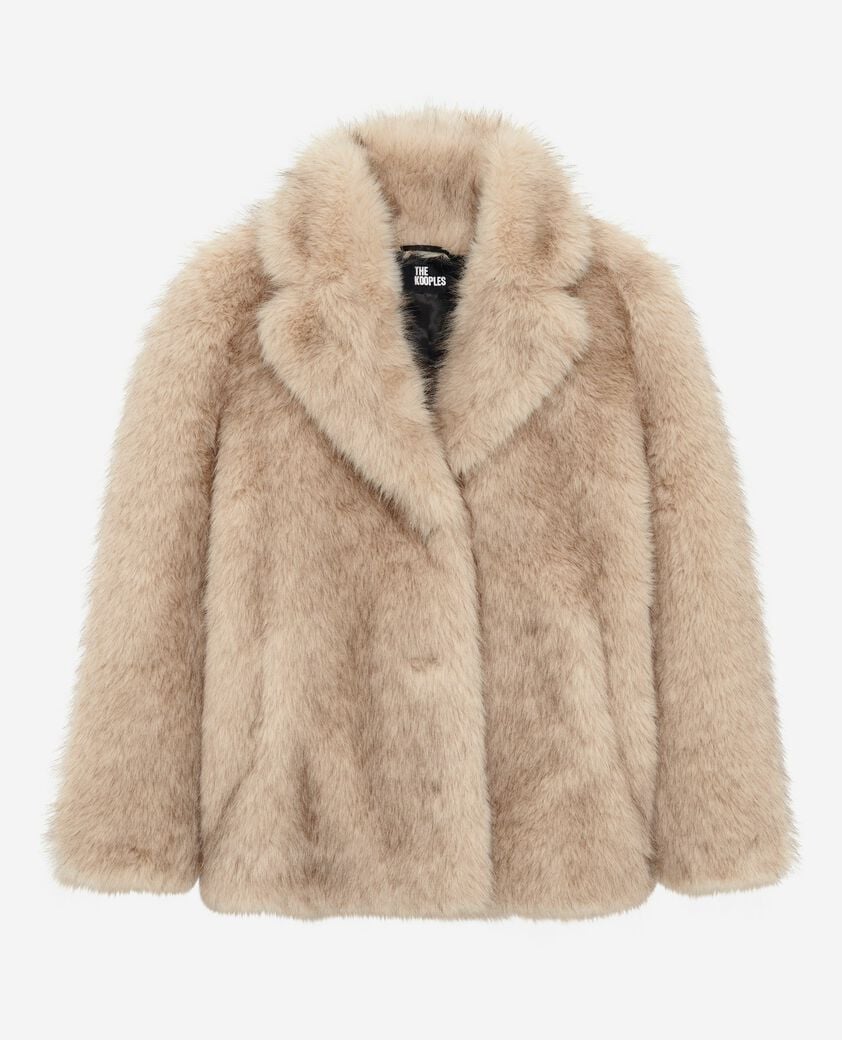 The Kooples F BEIGE MELANGE beige fur-effect coat