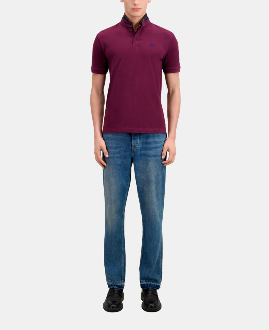 polo bordeaux en coton