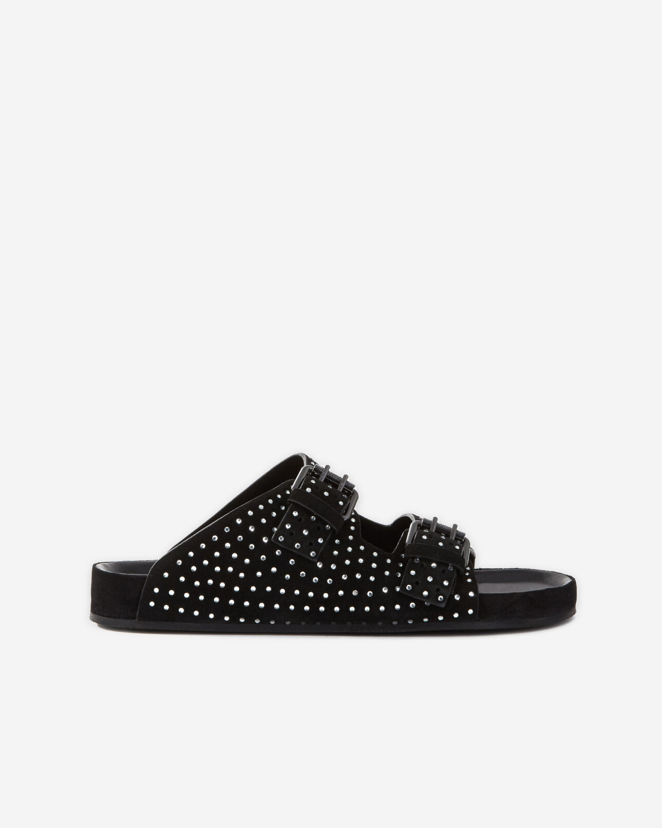 The Kooples FEMME BLACK sandales à doubles brides et strass
