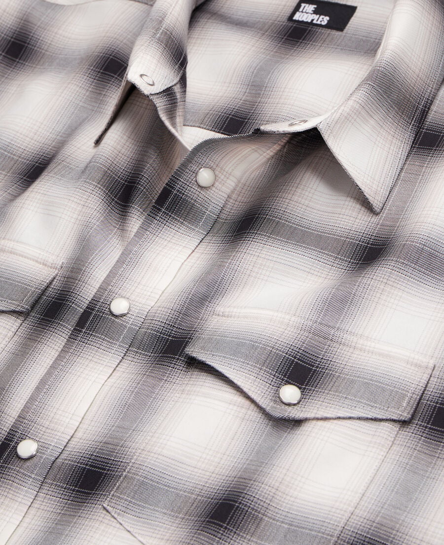 The Kooples HOMBRE BLACK GREY WHITE camisa de cuadros