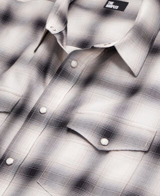 The Kooples HOMBRE BLACK GREY WHITE camisa de cuadros