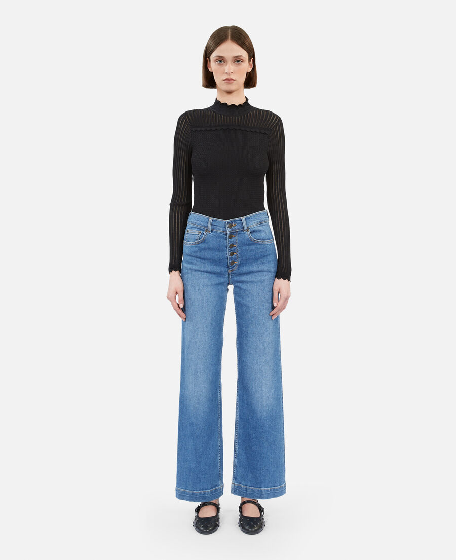 wide blue jeans
