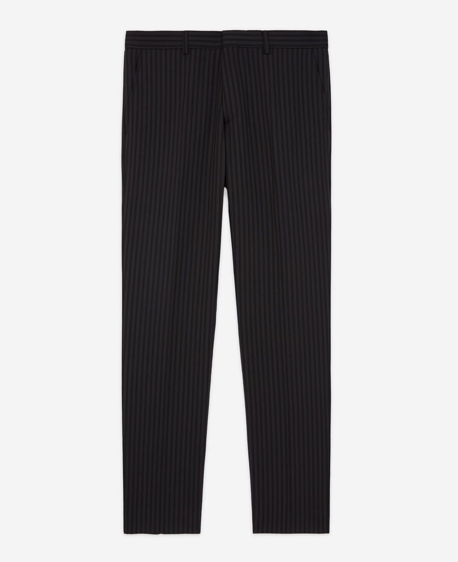 The Kooples MEN BLACK GREY striped wool suit pants