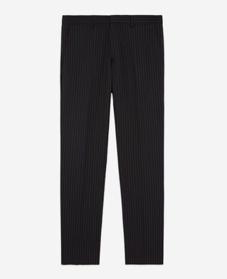 The Kooples MEN BLACK GREY striped wool suit pants