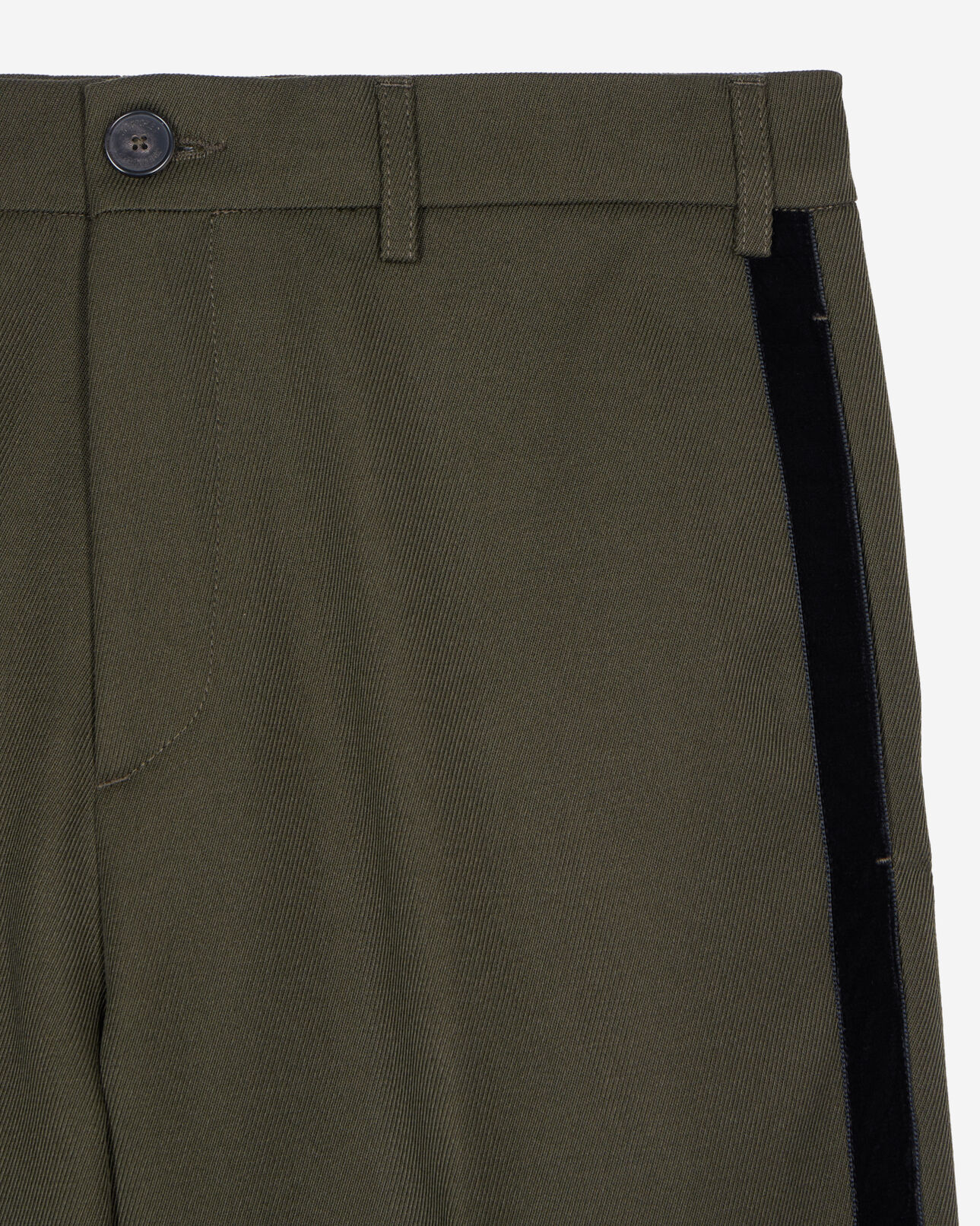 The Kooples HOMBRE KAKI pantalón ancho mezcla lana caqui