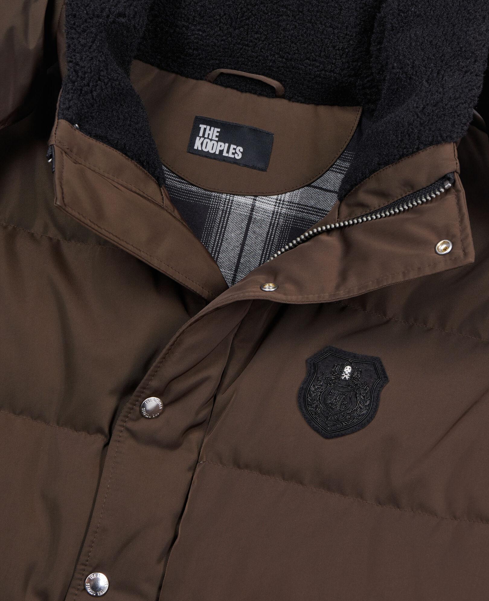 The Kooples MEN BROWN brown blazon down jacket