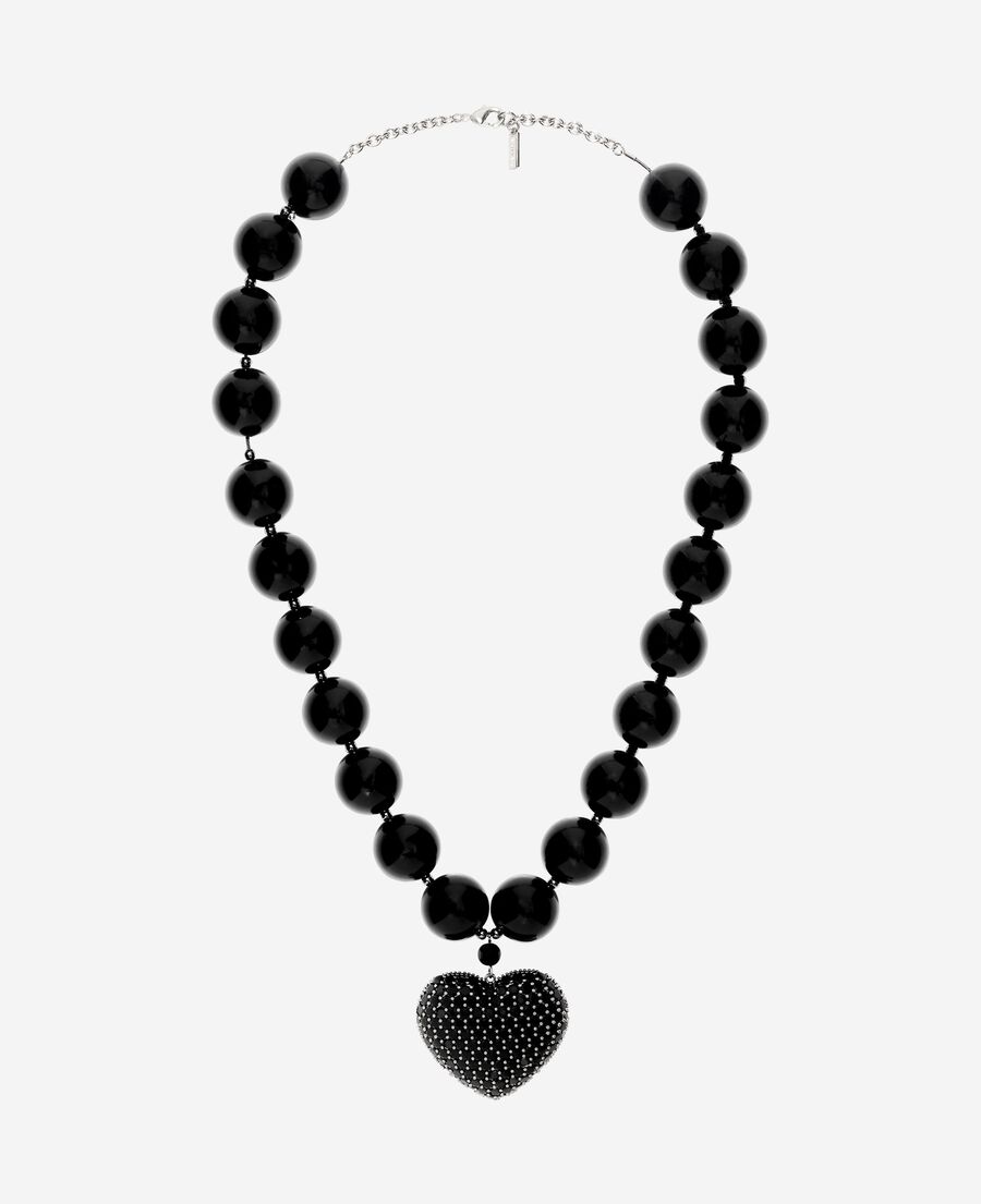 The Kooples FEMME BLACK collier avec perles noir