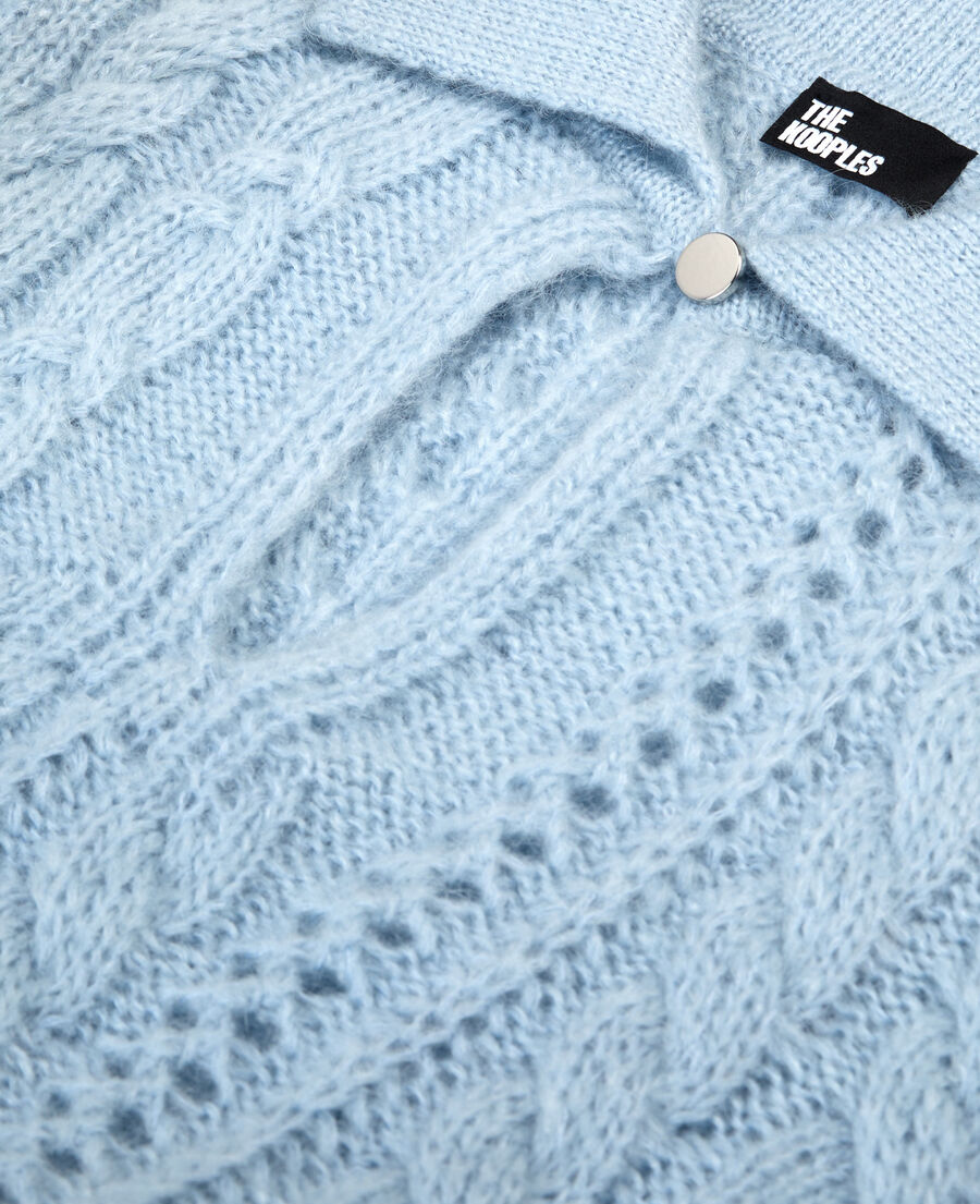 sky blue wool-blend sweater