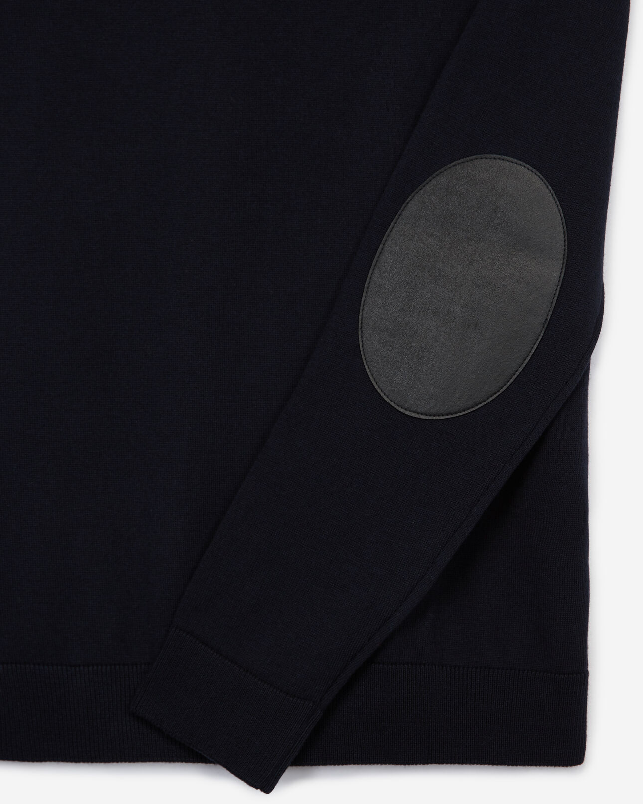 The Kooples HOMME NAVY pull laine bleu col rond à coudières