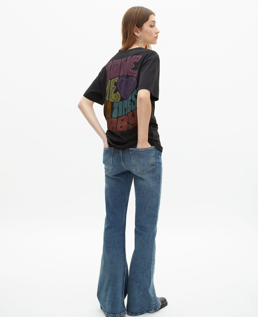 The Kooples MIXED BLACK WASHED the doors x the kooples unisex faded black t-shirt