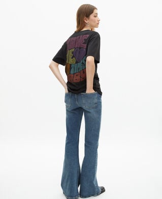 The Kooples MIXED BLACK WASHED the doors x the kooples unisex faded black t-shirt