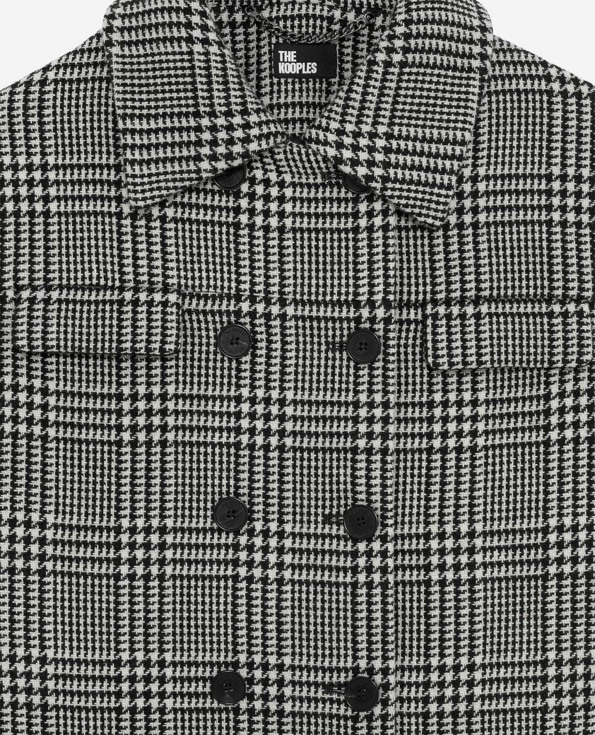 The Kooples WOMEN BLACK GREY black and white prince of wales jacket