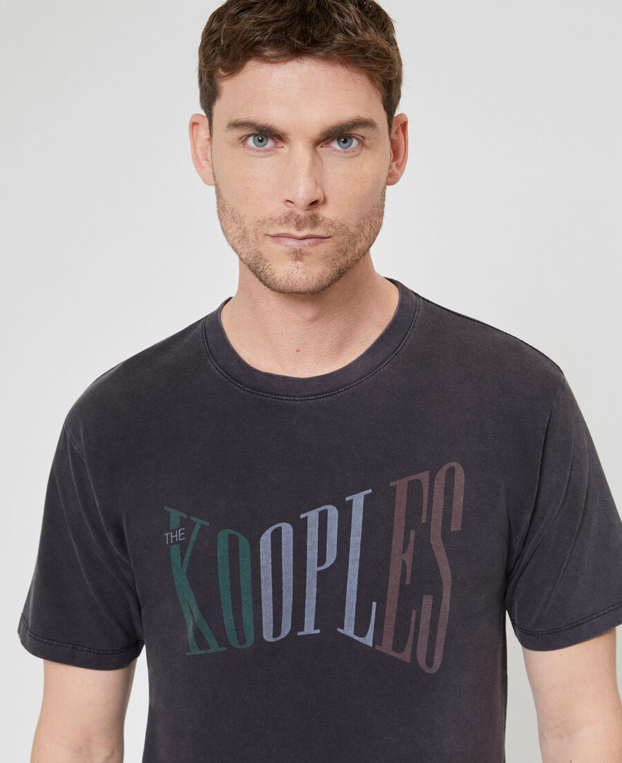 The Kooples H BLACK WASHED the kooples black t-shirt with faded screen print