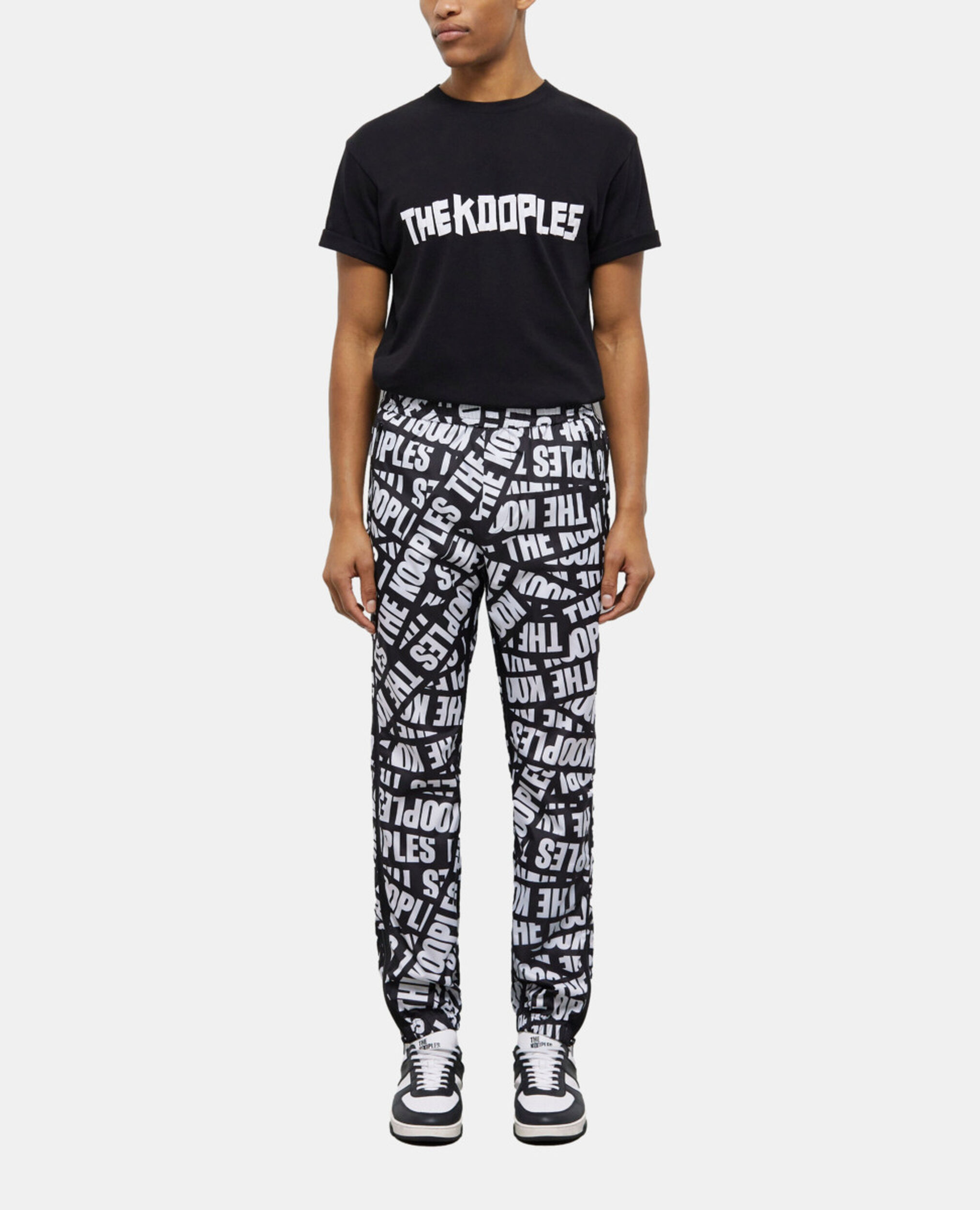 Jogginghose mit Logo-Tape, BLACK / WHITE, hi-res image number null