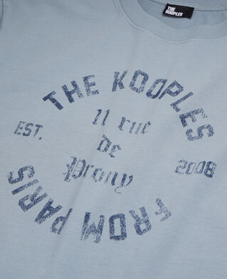 The Kooples HOMME BLUE GREY t-shirt homme bleu clair avec s&eacute;rigraphie 11 rue de prony