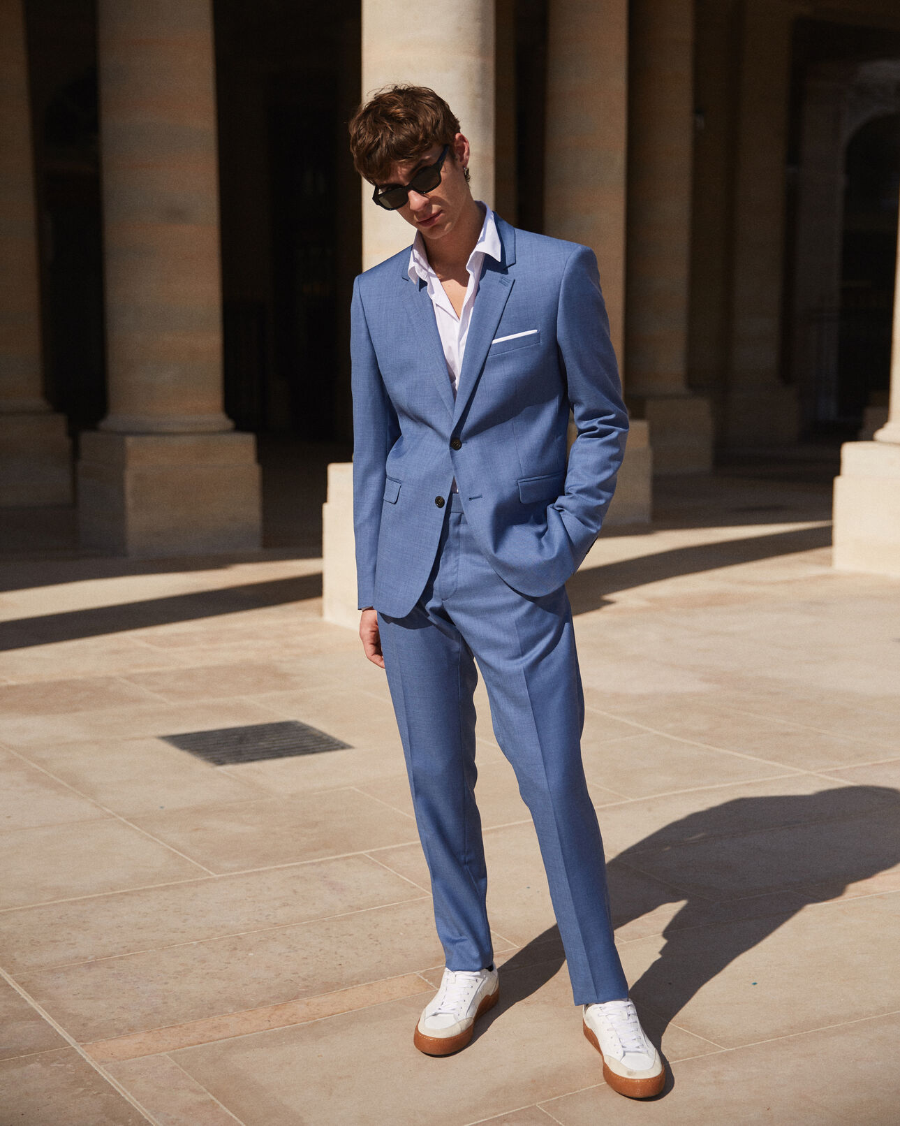 The Kooples MEN BLUE slim-fit blue wool blazer