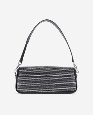 The Kooples DAMEN BLACK schwarze pochette aus nylon mit strassbesatz