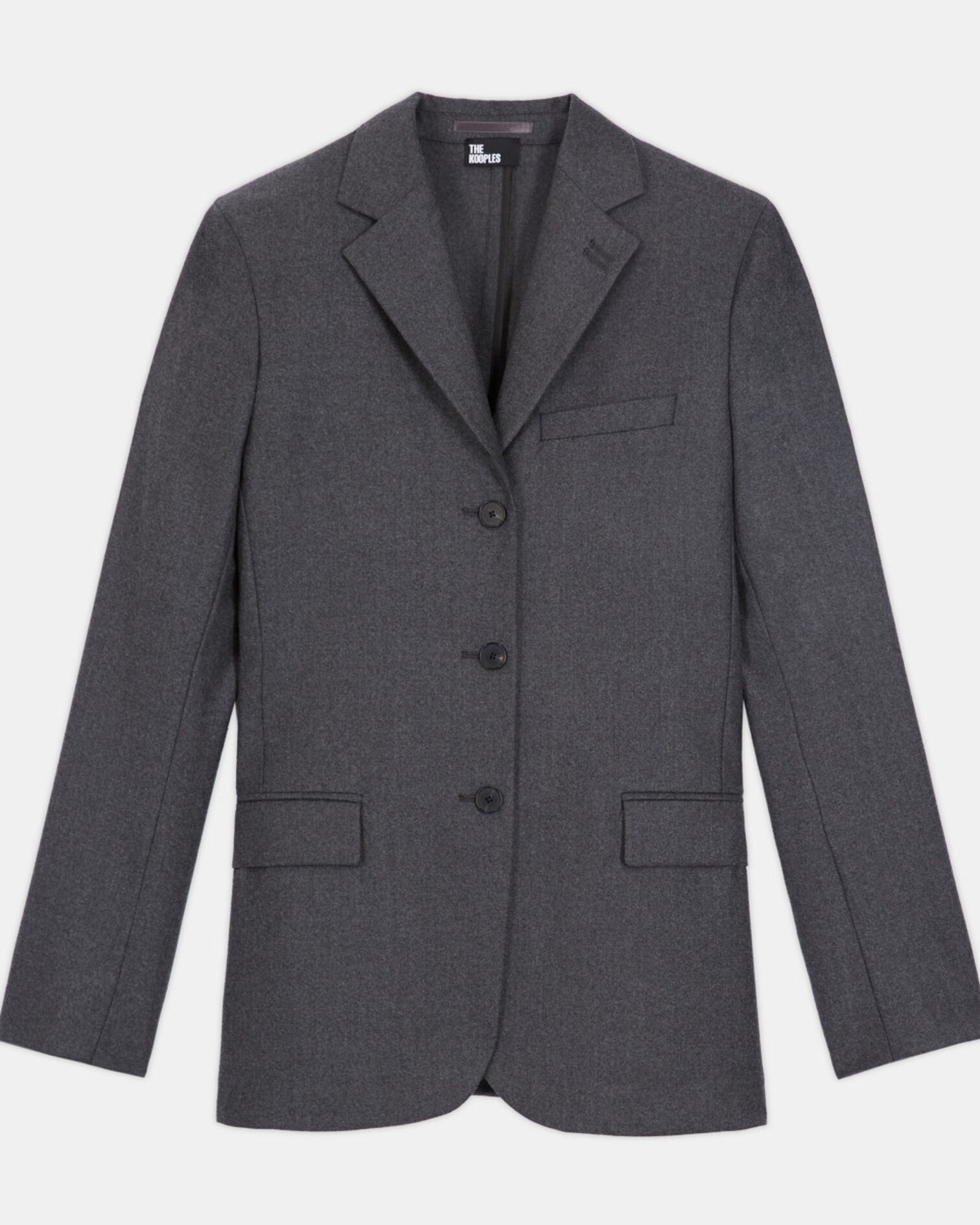 Gray wool suit jacket, GREY, hi-res image number null