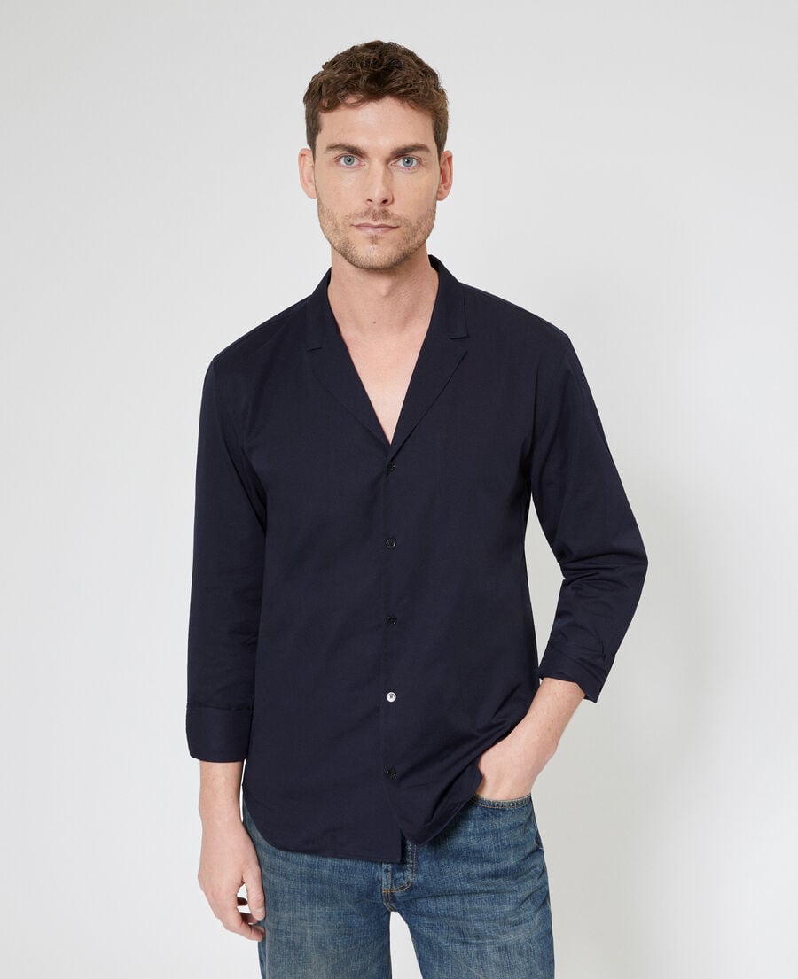 The Kooples H NAVY navy suit collar shirt
