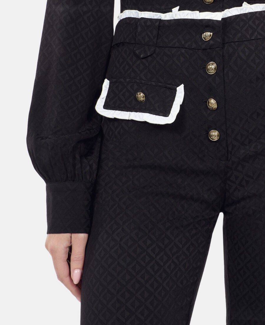 The Kooples DAMEN BLACK ausgestellte, schwarze hose