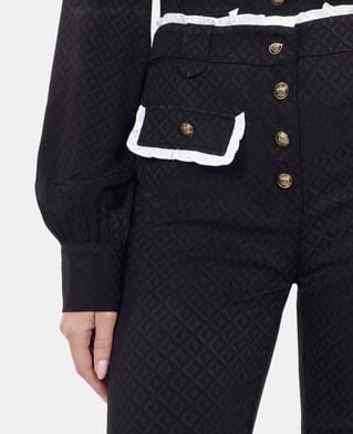 The Kooples DAMEN BLACK ausgestellte, schwarze hose